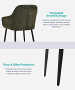 [Set of 2] CORDY Dining Arm Chair-Silk Grey - Image 8