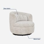 COROLLA 360-Degree Swivel Lounge Chair-Beige - Image 7