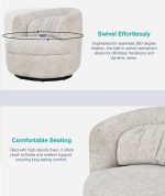 COROLLA 360-Degree Swivel Lounge Chair-Beige - Image 6