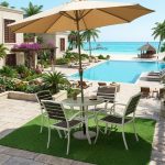 DREXEL 4 Seater Garden Set With Umbrella-White