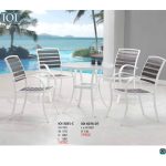 DREXEL 4 Seater Garden Set With Umbrella-White - Image 4
