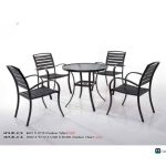 DREXEL 4 Seater Garden Set With Umbrella-Black - Image 5