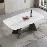 DT217 160cm Boat Shaped Crystal Marble Table - Image 2
