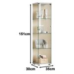 DUX 1 Glass Door Display Cabinet-White - Image 2