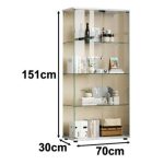 DUX 2 Glass Door Display Cabinet-White - Image 3