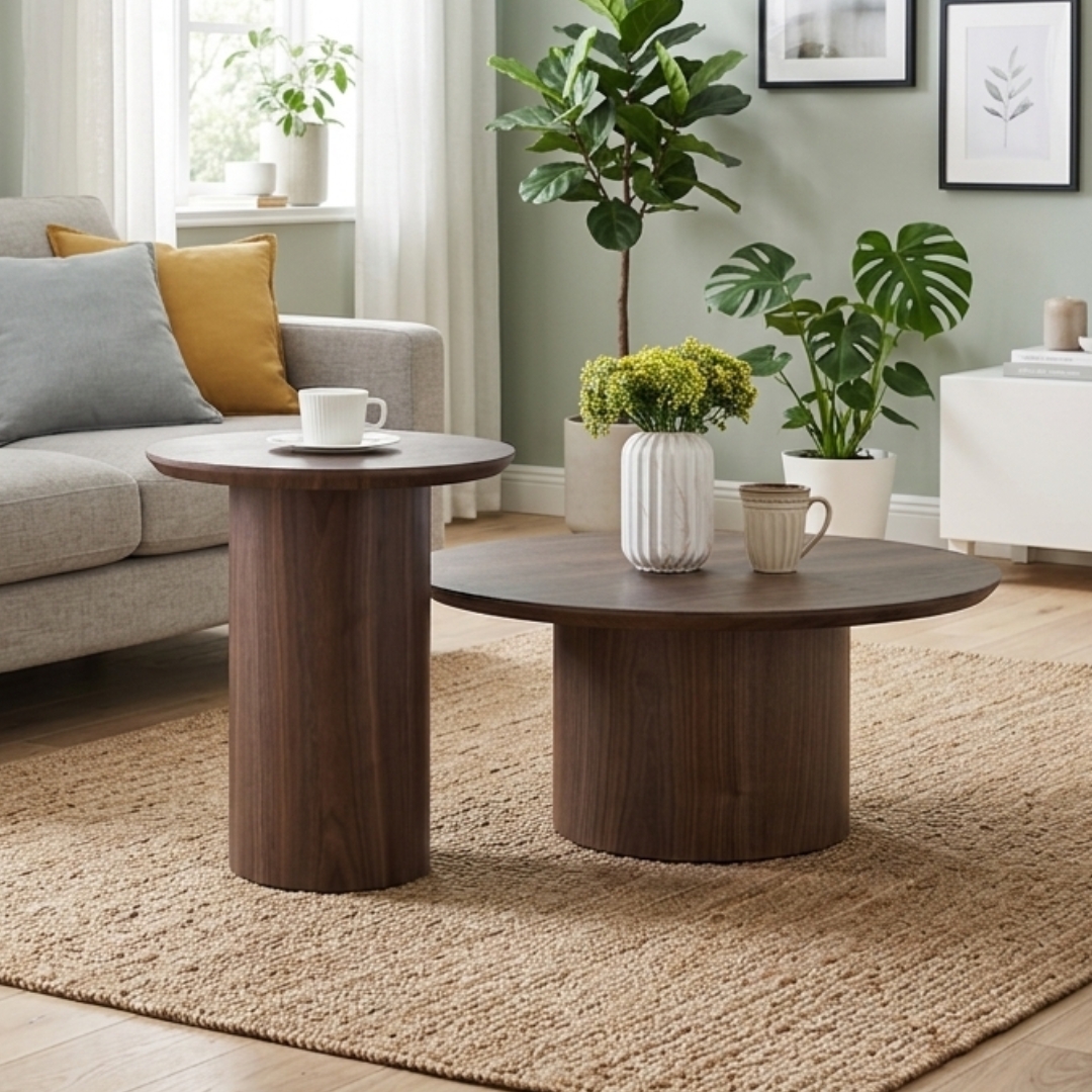 EMERALD WAL-1 EMERALD Wooden Occasional Table-Walnut - Image 1