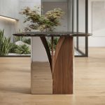 FLARE 160cm Boat Shaped Crystal Marble Dining Table - Image 3