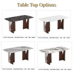 FLARE 160cm Boat Shaped Crystal Marble Dining Table - Image 7