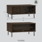 BROZO 80cm Coffee Table-Walnut - Image 8