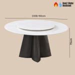 GENTRY D135/150cm Crystal Marble Round Table - Image 3