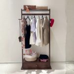 GESSO Wooden Garment Rack With 1 Drawer-Walnut - Image 7