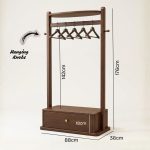 GESSO Wooden Garment Rack With 1 Drawer-Walnut - Image 3
