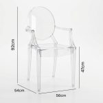 GHOST Transparent Dining Arm Chair-Clear - Image 4
