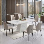 GOBI Artificial Marble 6 Seater Dining Set
