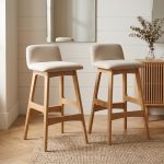 [Set of 2] GURNEY 24“ Solid Wood Bar Stool-Beige - Image 2