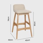[Set of 2] GURNEY 24“ Solid Wood Bar Stool-Beige - Image 3