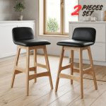 [Set of 2] GURNEY 24“ Solid Wood Bar Stool-Oak