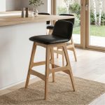 [Set of 2] GURNEY 24“ Solid Wood Bar Stool-Oak - Image 2