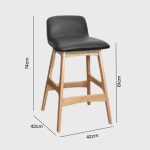 [Set of 2] GURNEY 24“ Solid Wood Bar Stool-Oak - Image 3