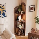 HEYWOOD Wooden Corner Display Rack-Walnut - Image 6