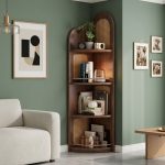 HEYWOOD Wooden Corner Display Rack-Walnut - Image 2