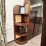 HEYWOOD Wooden Corner Display Rack-Walnut - Image 4