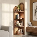 HEYWOOD Wooden Corner Display Rack-Walnut