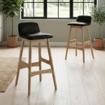 [Set of 2] GURNEY 29“ Solid Wood Bar Stool-Oak - Image 2