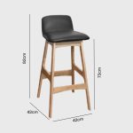 [Set of 2] GURNEY 29“ Solid Wood Bar Stool-Oak - Image 3