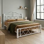 KENT Queen Size Metal Bed-White - Image 2