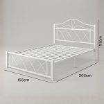 KENT Queen Size Metal Bed-White - Image 4