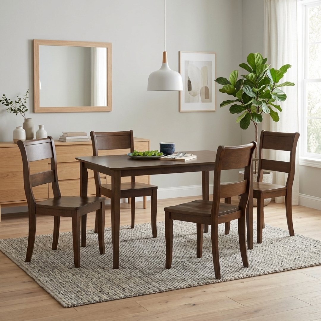 KIVIN 4S-1 KIVIN 4 Seater Dining Set-Cocoa - Image 1