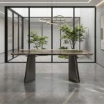 KOFOD 140-160cm Thicker Top Crystal Marble Table-Brown - Image 3