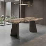 KOFOD 140-160cm Thicker Top Crystal Marble Table-Brown