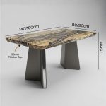 KOFOD 140-160cm Thicker Top Crystal Marble Table-Brown - Image 8