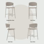 KOBY 24" Metal Bar Chair-Grey - Image 7