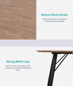 KOVE 160cm Boat Shaped Dining Table-Natural - Image 13