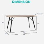 KOVE 160cm Boat Shaped Dining Table-Natural - Image 2