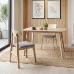LINDA Full Solid 2 Seater Dining Set-Natural - Image 3