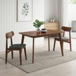 LINDA Full Solid 2 Seater Dining Set-Walnut - Image 3