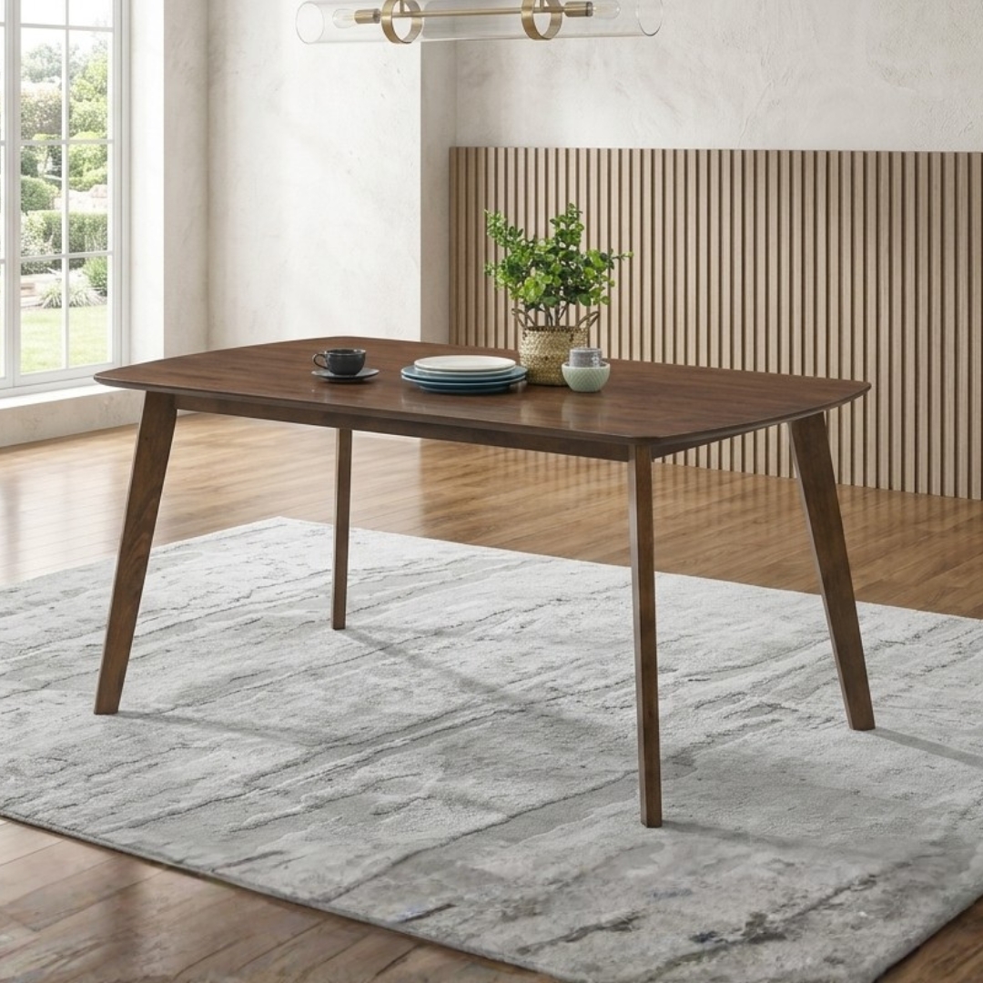 LINDA DT WAL-2 LINDA 110/ 140cm Full Solid Wood Dining Table-Walnut - Image 1