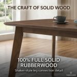 LINDA 110/ 140cm Full Solid Wood Dining Table-Walnut - Image 3