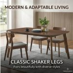 LINDA 110/ 140cm Full Solid Wood Dining Table-Walnut - Image 2