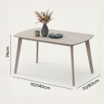 LINDA 110/ 140cm Full Solid Wood Dining Table-White Wash - Image 3