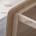 LINDA 110/ 140cm Full Solid Wood Dining Table-White Wash - Image 2