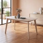 LINDA 110/ 140cm Full Solid Wood Dining Table-White Wash - Image 4