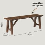 LOGAN 137CM Wooden Live Edge Bench-Walnut - Image 3