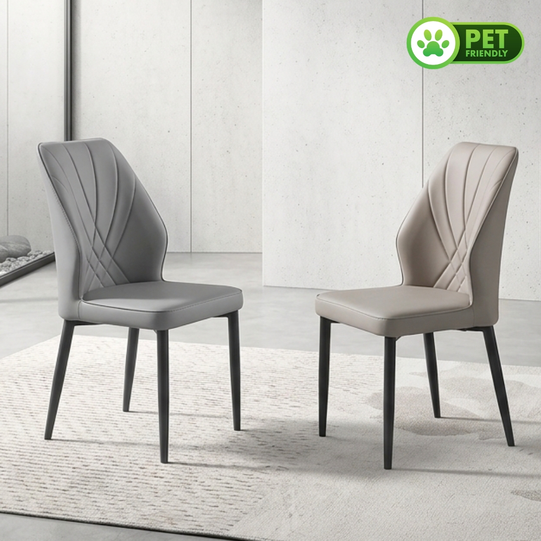 LOOP CHAIR-4 LOOP Pet Friendly PU Dining Chair-2 Colors - Image 1