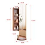 LUSSO Swivel Wooden Standing Mirror-Walnut - Image 7