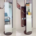 LUSSO Swivel Wooden Standing Mirror-Walnut - Image 4